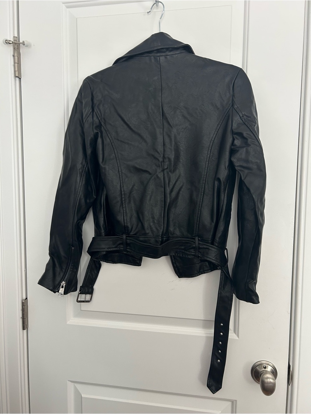 Elodie Black Faux Leather Motorcycle Jacket - Picture 4 of 4